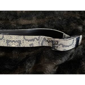 Vintage Suzi Oher Snakeskin Print Stretch Belt Sz Medium